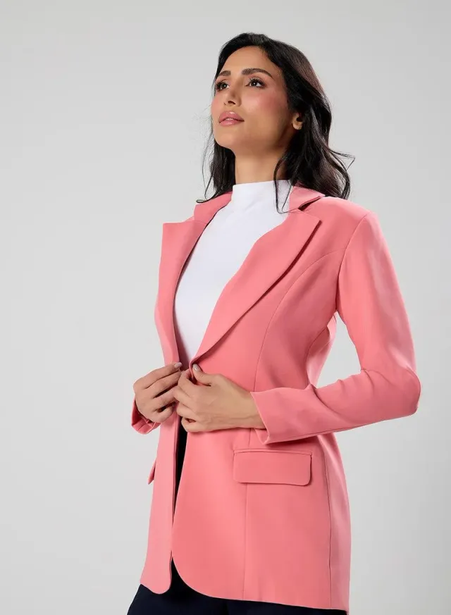 Oversized Dark Pink Formal Blazer – image 2