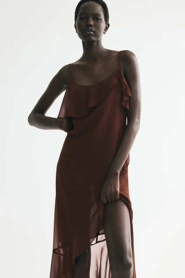 Flounced strappy dress