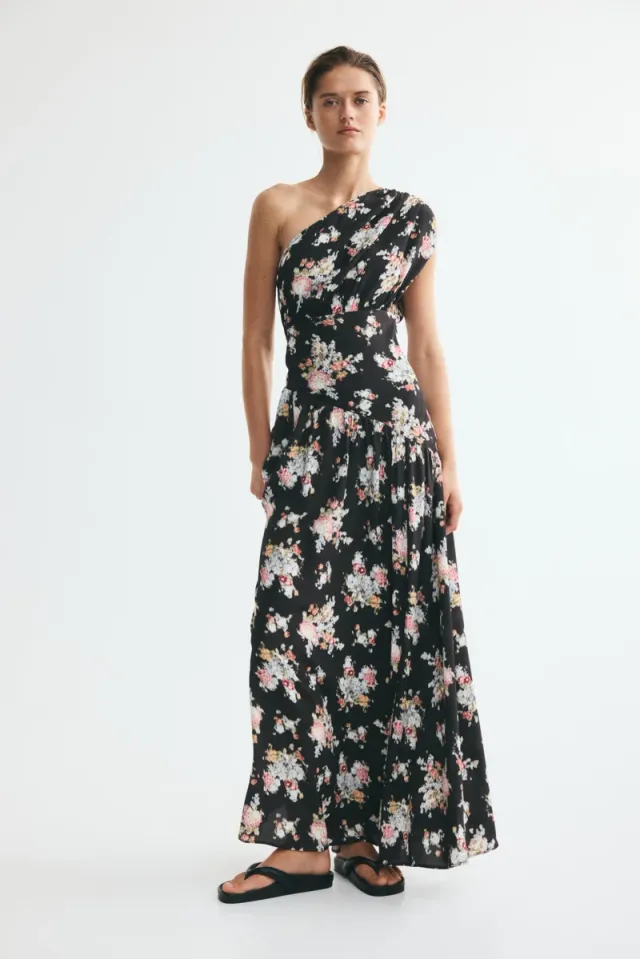 Draped one-shoulder dress – image 2