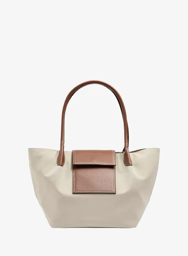 Shopper Bag With Soft Texture With Flap