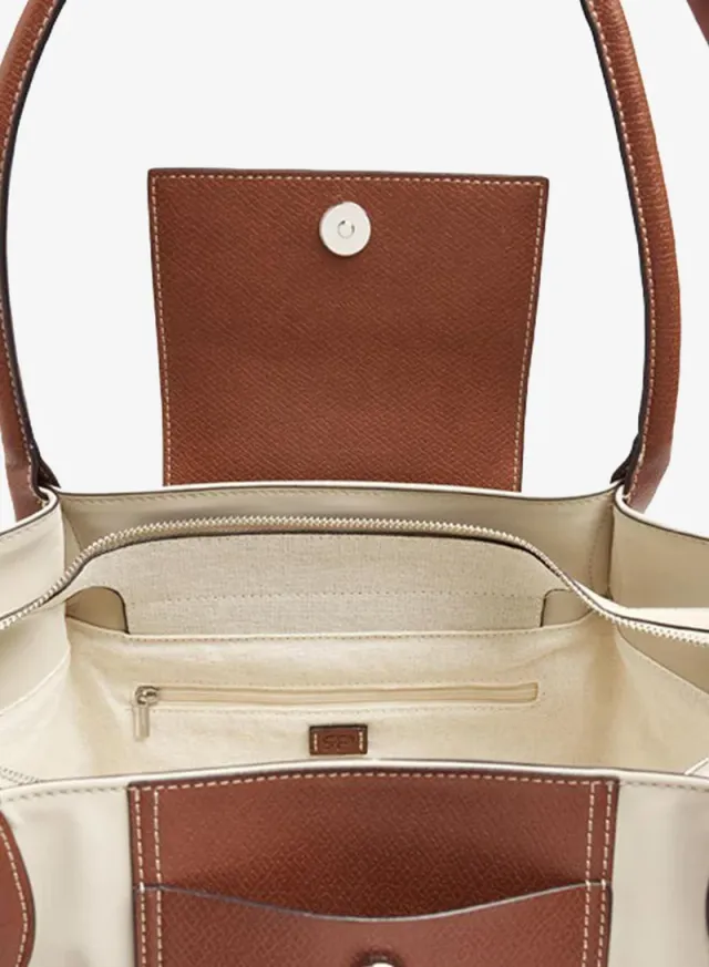 Shopper Bag With Soft Texture With Flap – image 4