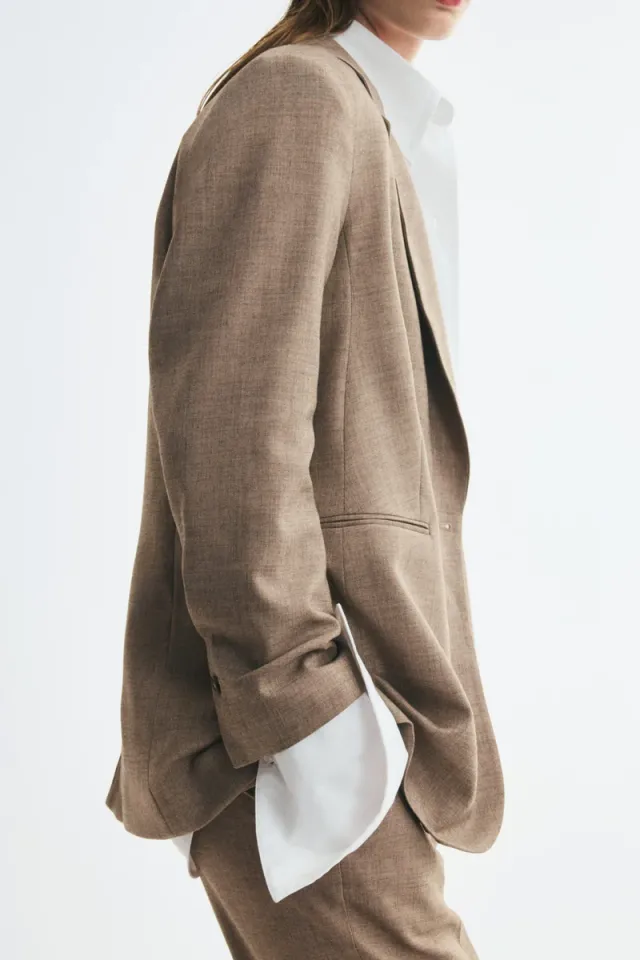 Single-breasted twill blazer – image 3