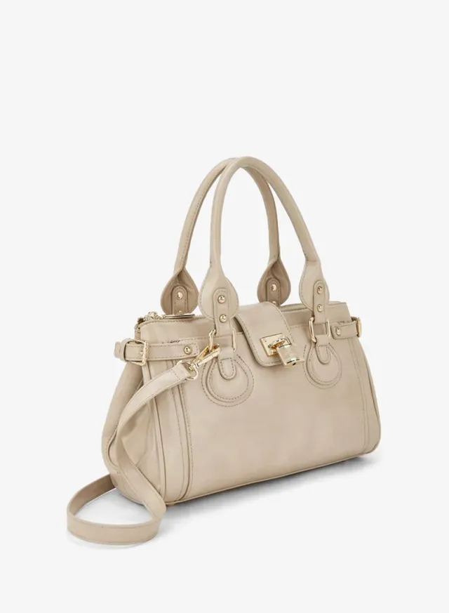 Solid Tote Bag With Detachable Strap – صورة 3