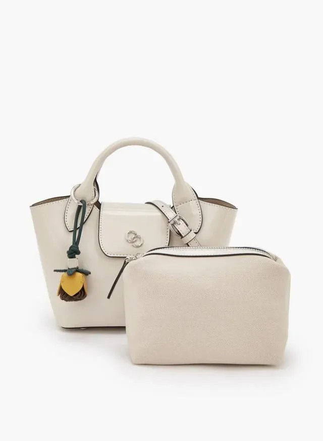 Solid Tote Bag With Pouch – صورة 11