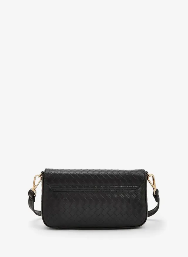 Woven Textured Crossbody Bag With Button Closure – صورة 5