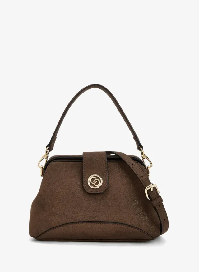 Colourblock Crossbody Bag With Adjustable Strap And Button Closure