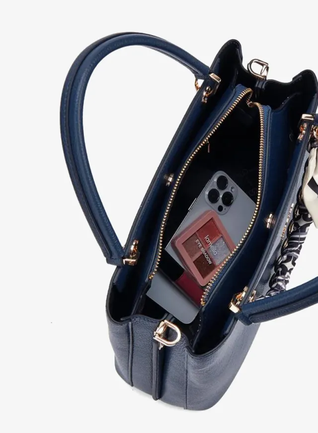 Chain Accent Tote Bag With Detachable Strap – صورة 7