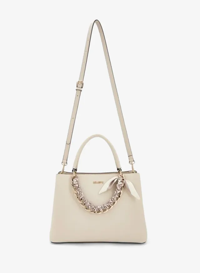 Chain Accent Tote Bag With Detachable Strap – صورة 2