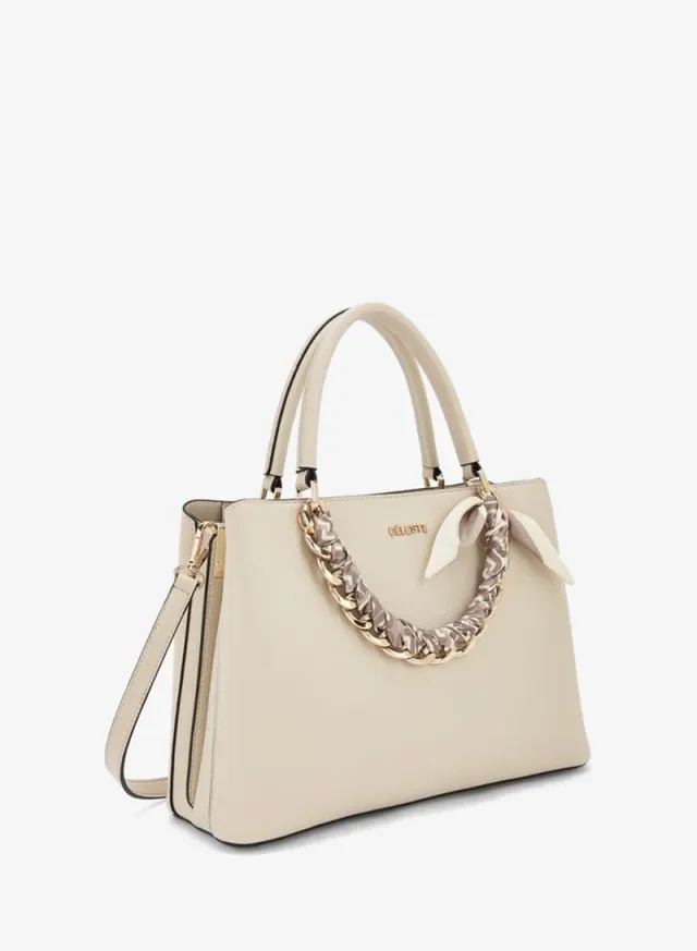 Chain Accent Tote Bag With Detachable Strap – صورة 5