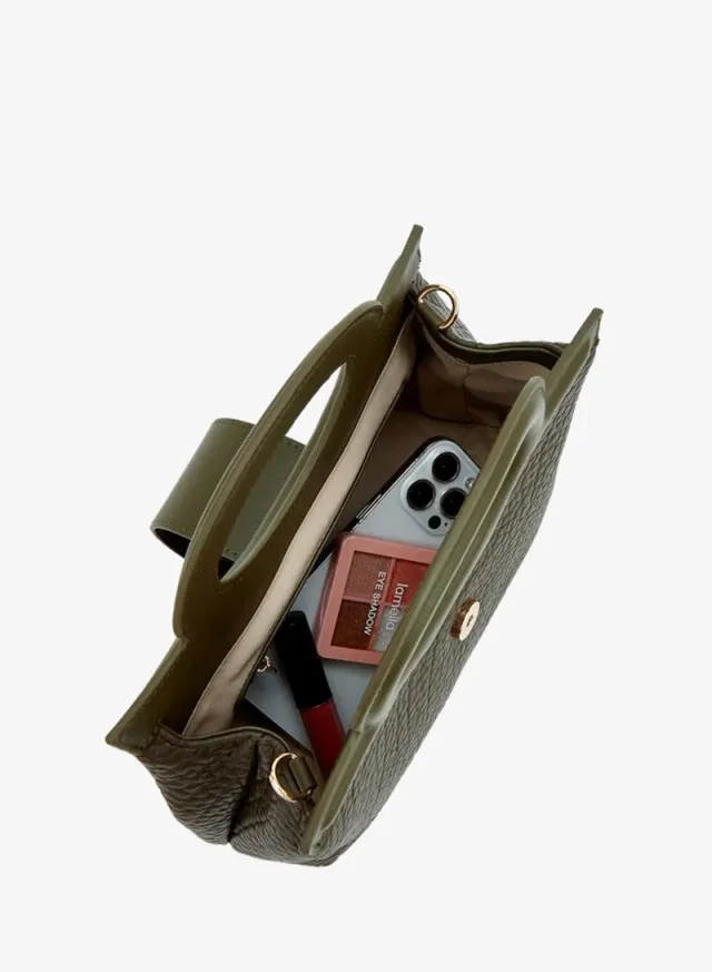 Textured Tote Bag With Detachable Strap – صورة 7