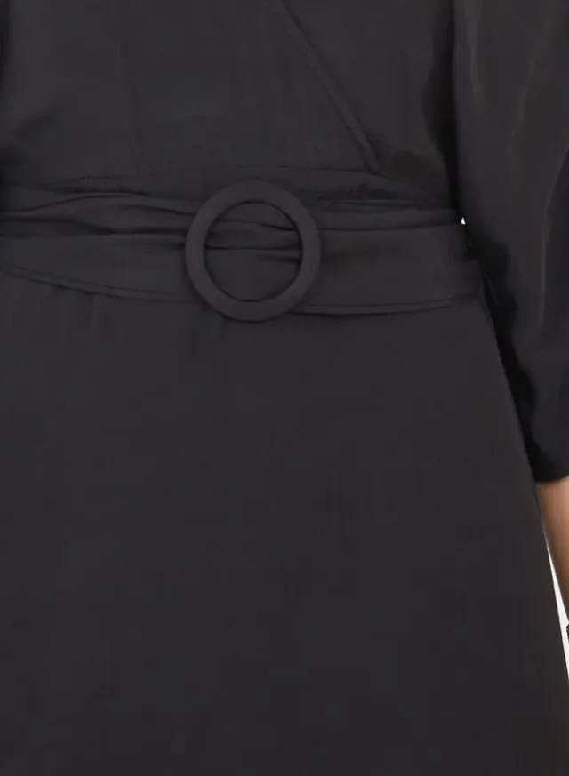 Brown Off Shoulder A-Line Midi Dress – image 3