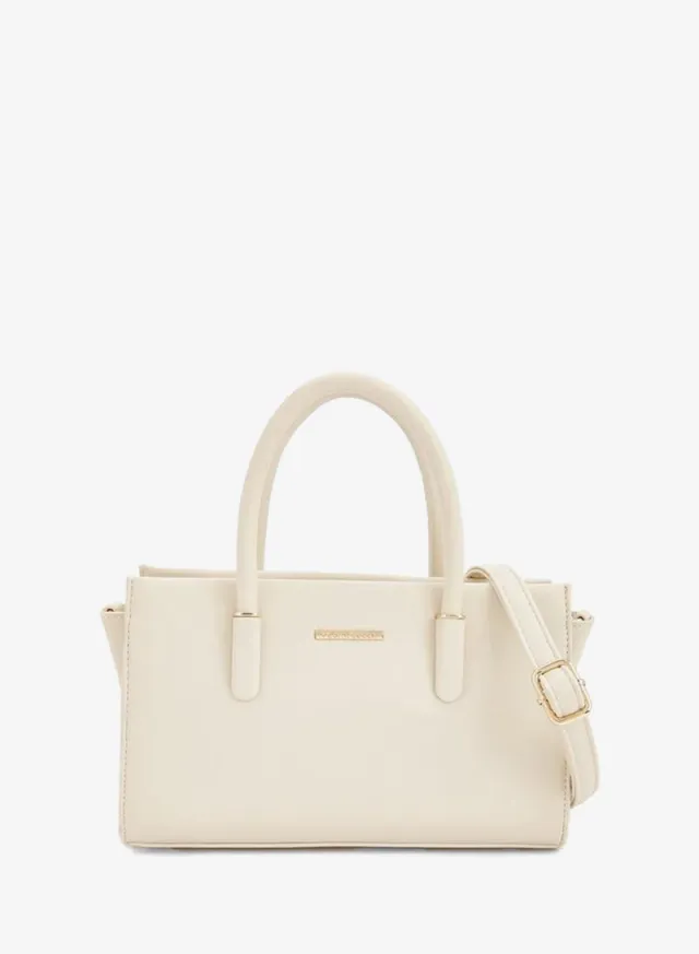 Solid Tote Bag With Detachable Strap