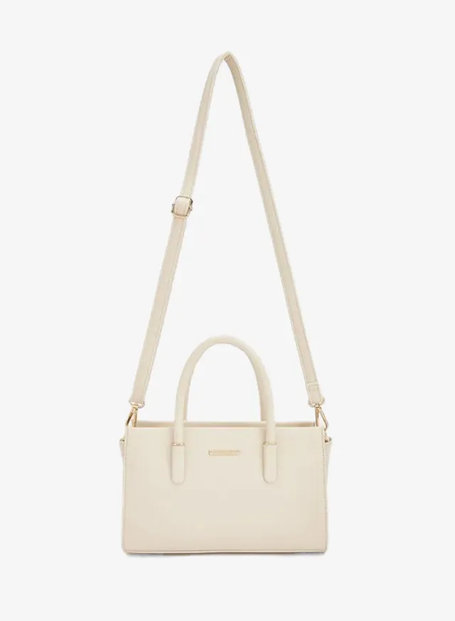 Solid Tote Bag With Detachable Strap – صورة 2