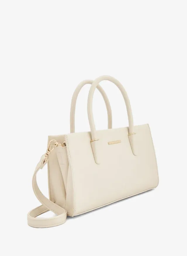 Solid Tote Bag With Detachable Strap – صورة 3