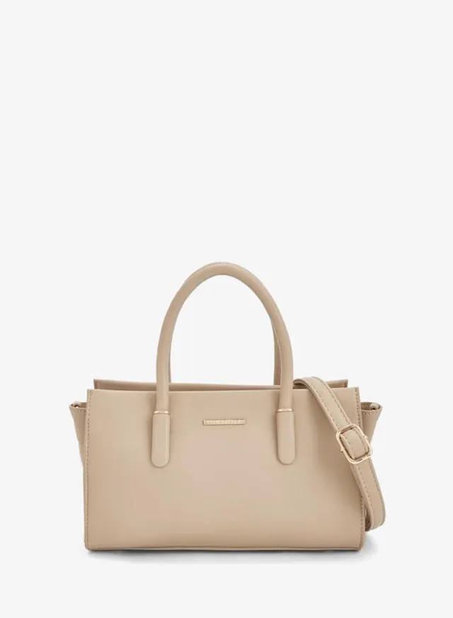 Solid Tote Bag With Detachable Strap