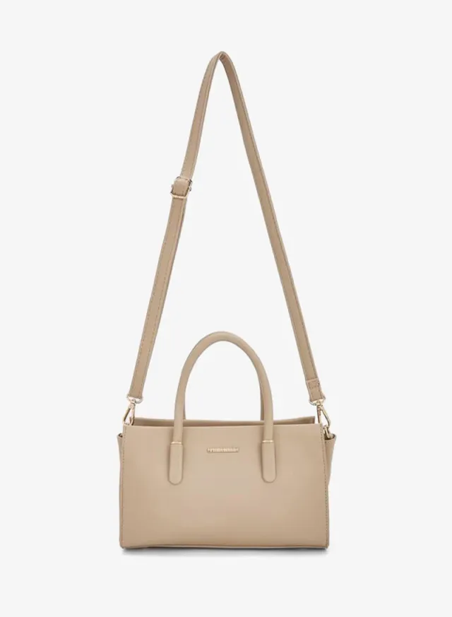 Solid Tote Bag With Detachable Strap – صورة 2