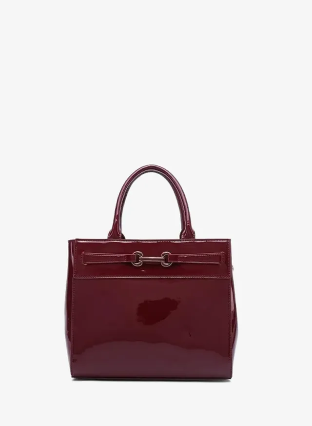 Stylish Patent Belted Tote Bag DR 003