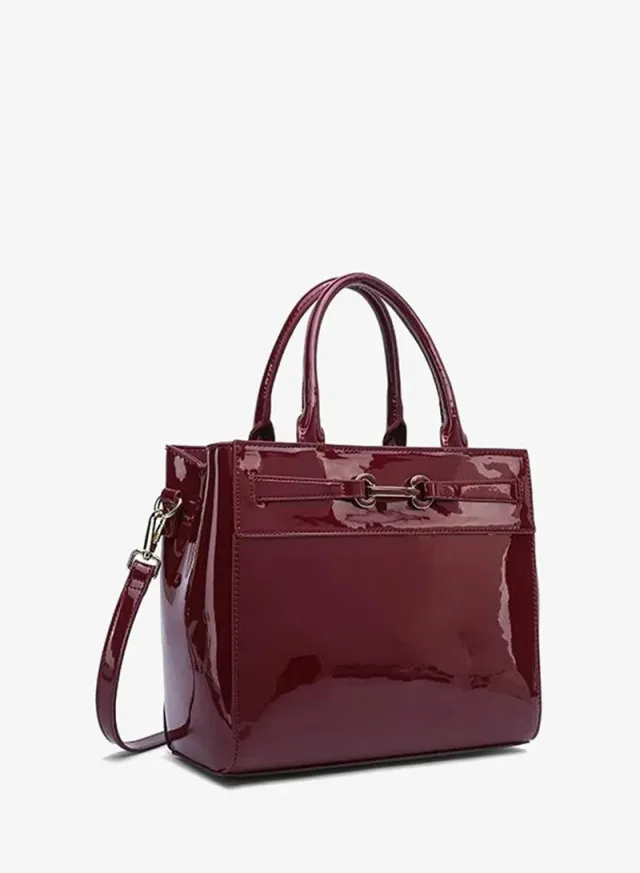 Stylish Patent Belted Tote Bag DR 003 – صورة 2