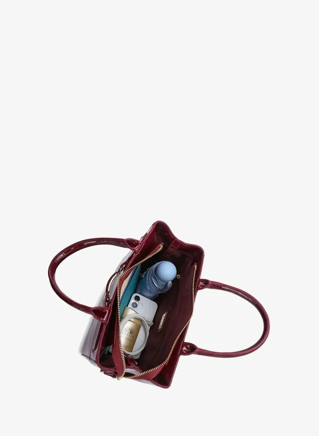 Stylish Patent Belted Tote Bag DR 003 – صورة 5
