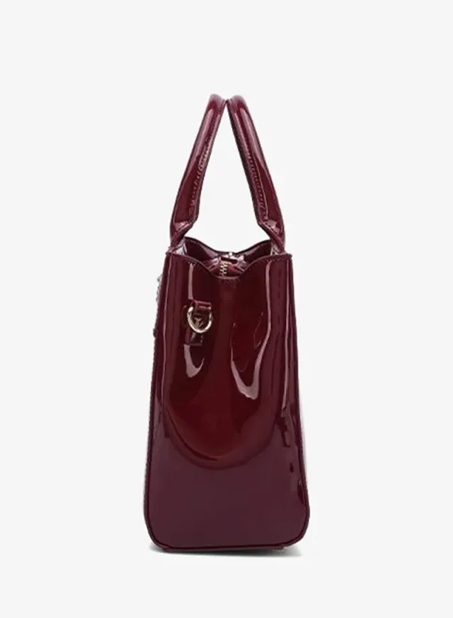 Stylish Patent Belted Tote Bag DR 003 – صورة 6