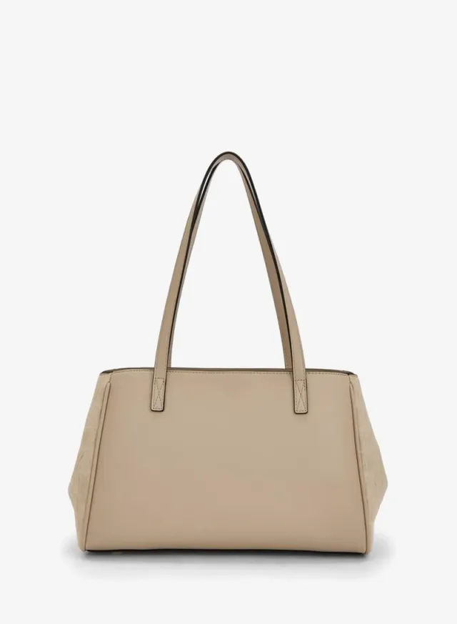 Suede Textured Tote Bag With Zip Closure – صورة 4