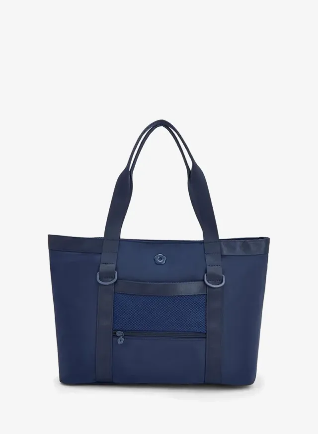 Solid School Tote Bag With Zip Closure - 34x14x26 CM