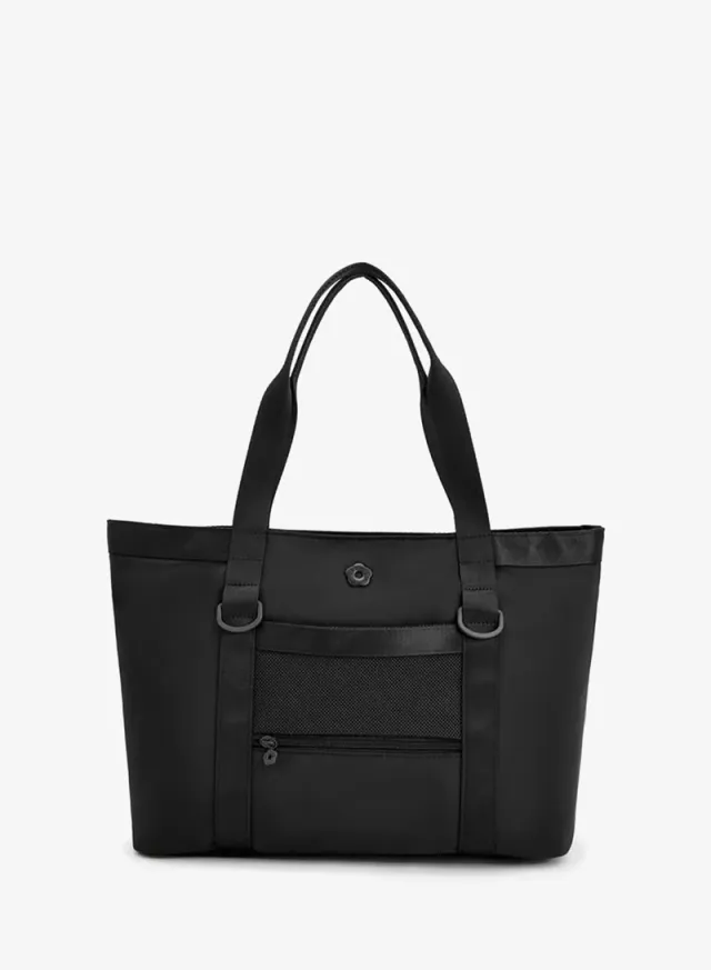 Solid School Tote Bag With Zip Closure - 34x14x26 CM