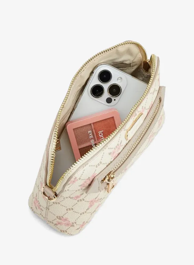 Monogram Print Crossbody Bag With Adjustable Strap – صورة 7