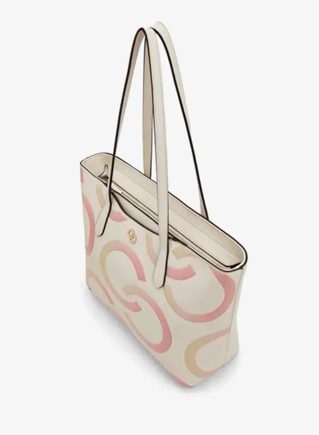 Monogram Print Tote Bag With Zip Closure – صورة 5