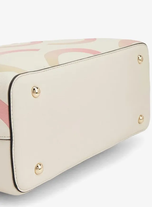 Monogram Print Tote Bag With Zip Closure – صورة 6