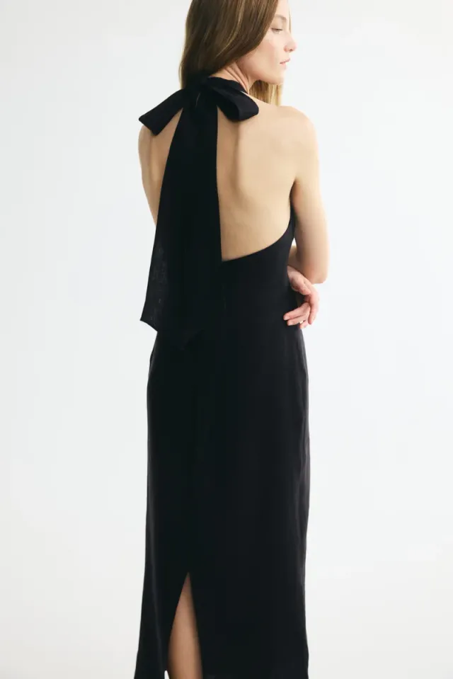 Halterneck linen dress – image 5