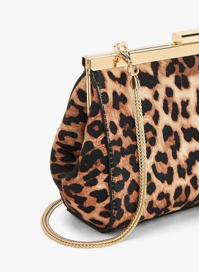 Animal Print Crossbody Bag With Detachable Chain Strap – image 4