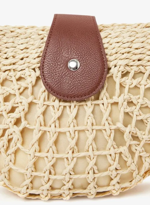 Beige Woven Beach Crossbody Bag – image 2