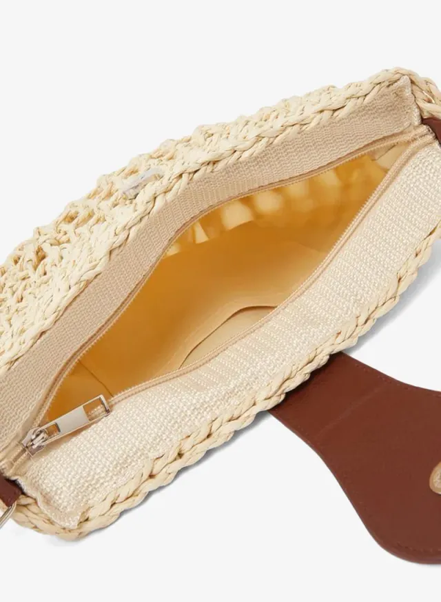 Beige Woven Beach Crossbody Bag – image 4