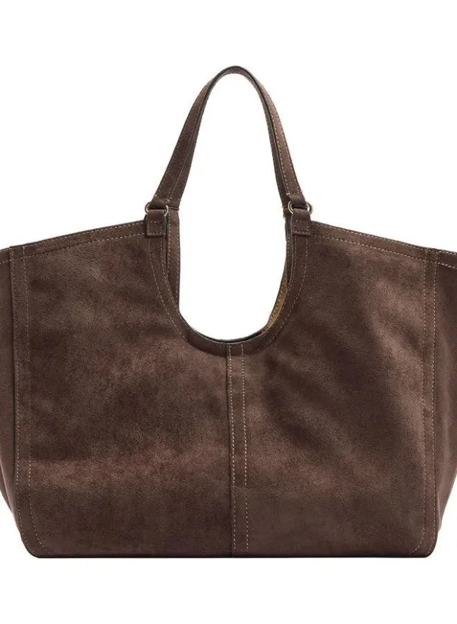 Shopper Bag With Leather-Effect Topstitching