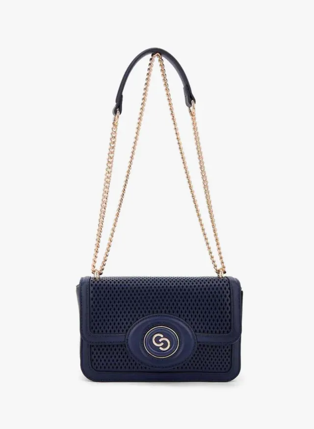 Textured Crossbody Bag With Chain Strap