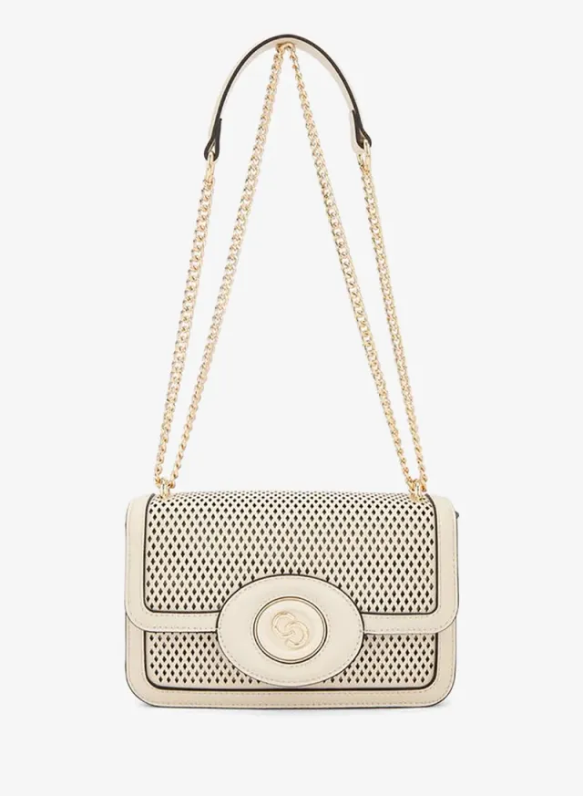 Textured Crossbody Bag With Chain Strap