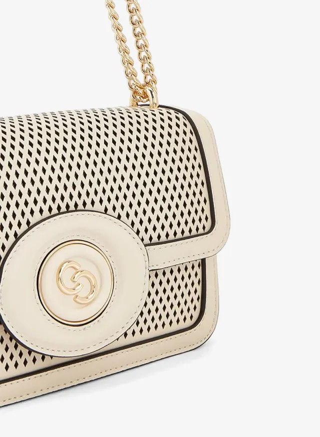 Textured Crossbody Bag With Chain Strap – صورة 4