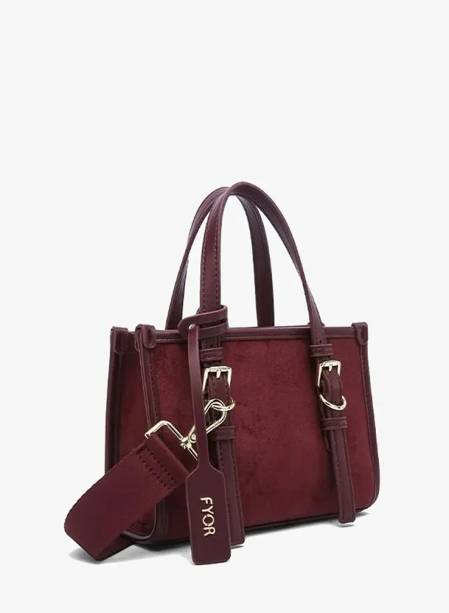 Buckled Suede-Finish Mini Tote DR 015 – صورة 2