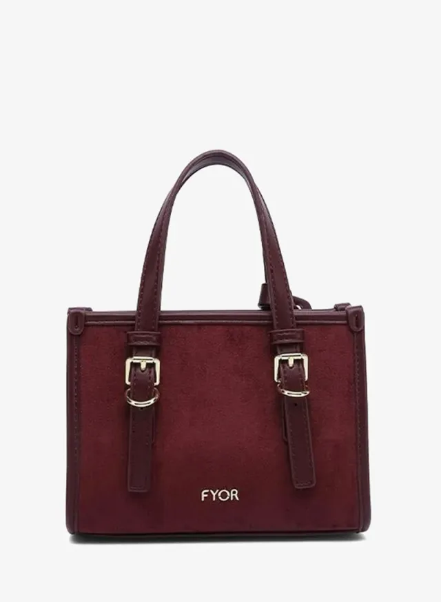Buckled Suede-Finish Mini Tote DR 015 – صورة 3