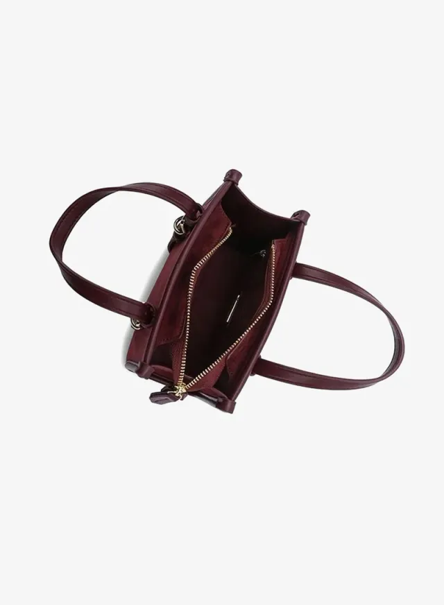Buckled Suede-Finish Mini Tote DR 015 – صورة 4