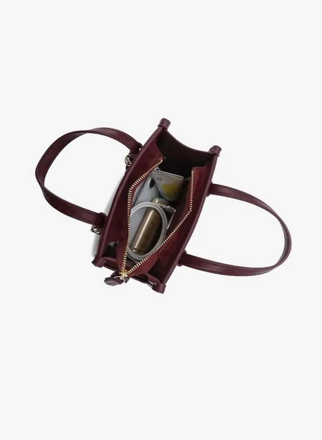 Buckled Suede-Finish Mini Tote DR 015 – صورة 5