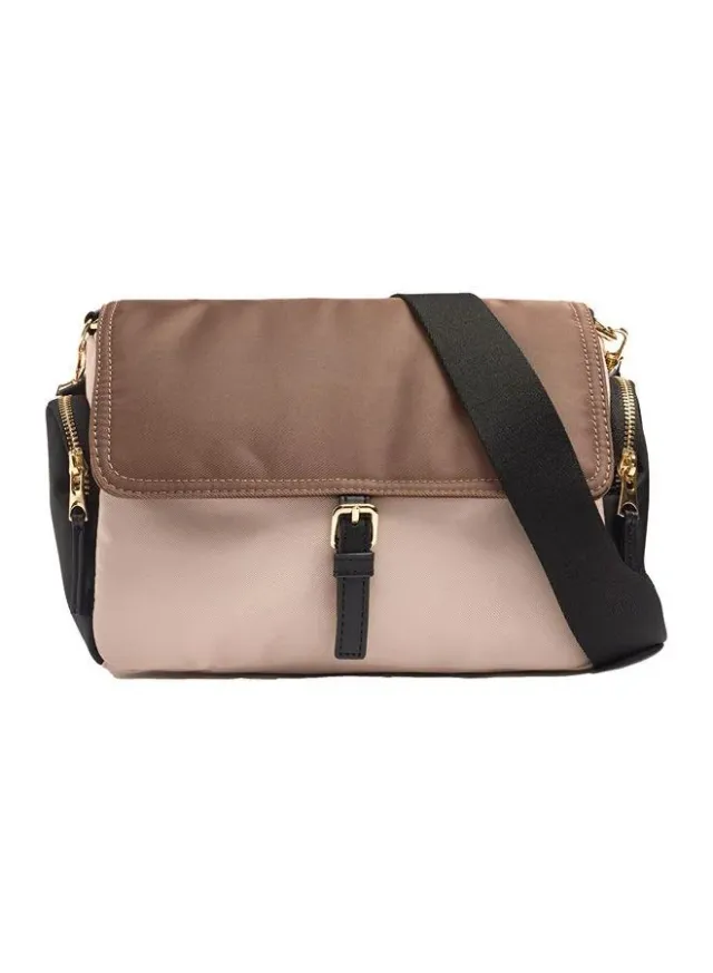 Crossbody Bag With Colour Block Nylon