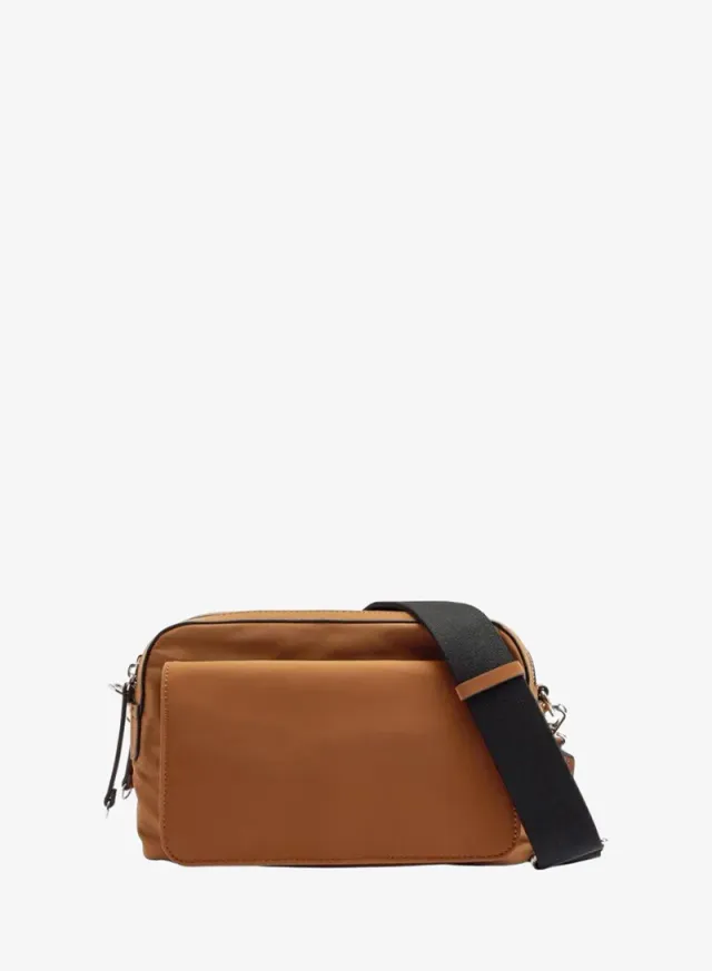Nylon Crossbody Bag With Flap