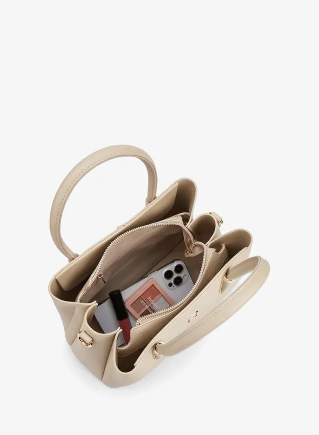 Textured Tote Bag With Detachable Strap – صورة 7