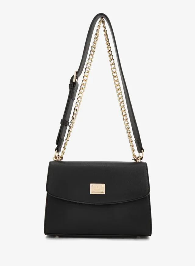 Textured Crossbody Bag With Chain Strap