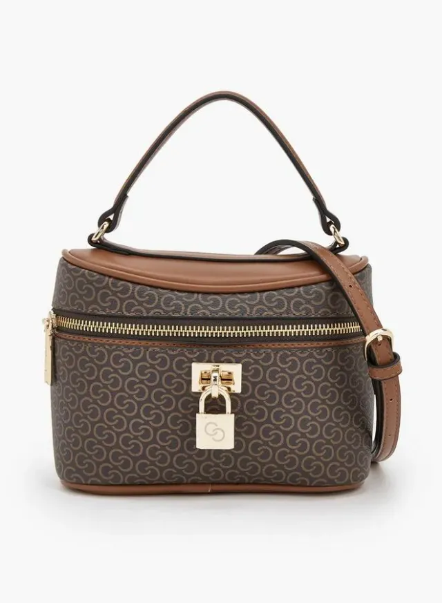 Monogram Print Crossbody Bag With Detachable Strap