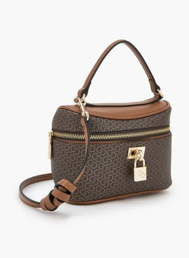 Monogram Print Crossbody Bag With Detachable Strap – صورة 3