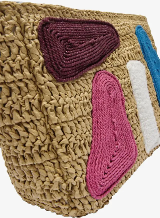 Crossbody Bag With Straw Effect And Multicolor Applications – image 5