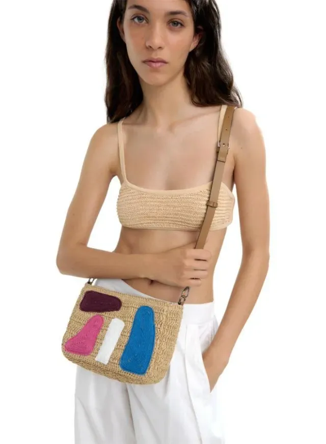 Crossbody Bag With Straw Effect And Multicolor Applications – image 6